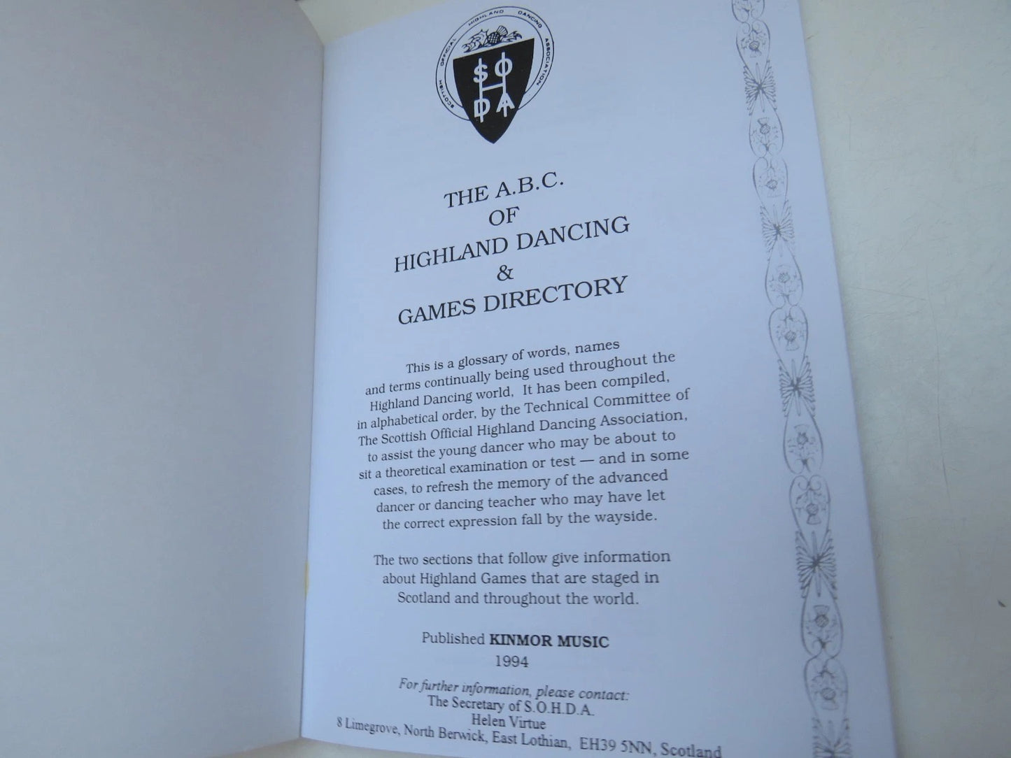 The A.B.C. of Highland Dancing & Games Directory, Book Image 3