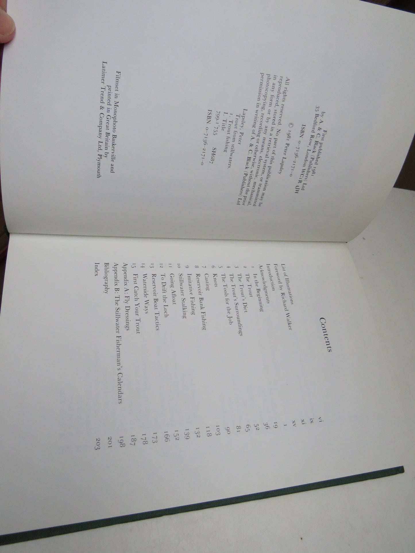 Trout From Stillwaters By Peter Lapsley 1981 Author Signed