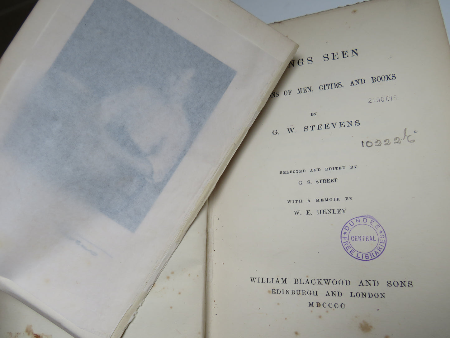 Things Seen Impressions Of Men, Cities, and Books by G.W. Steevens 1900