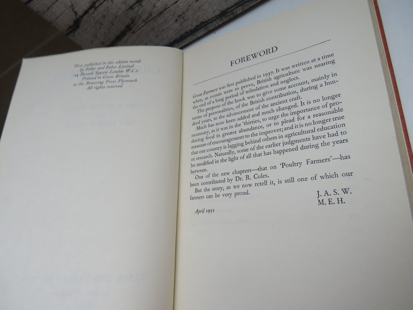 Great Farmers By James A. Scott Watson and May Elliot Hobbs 1951