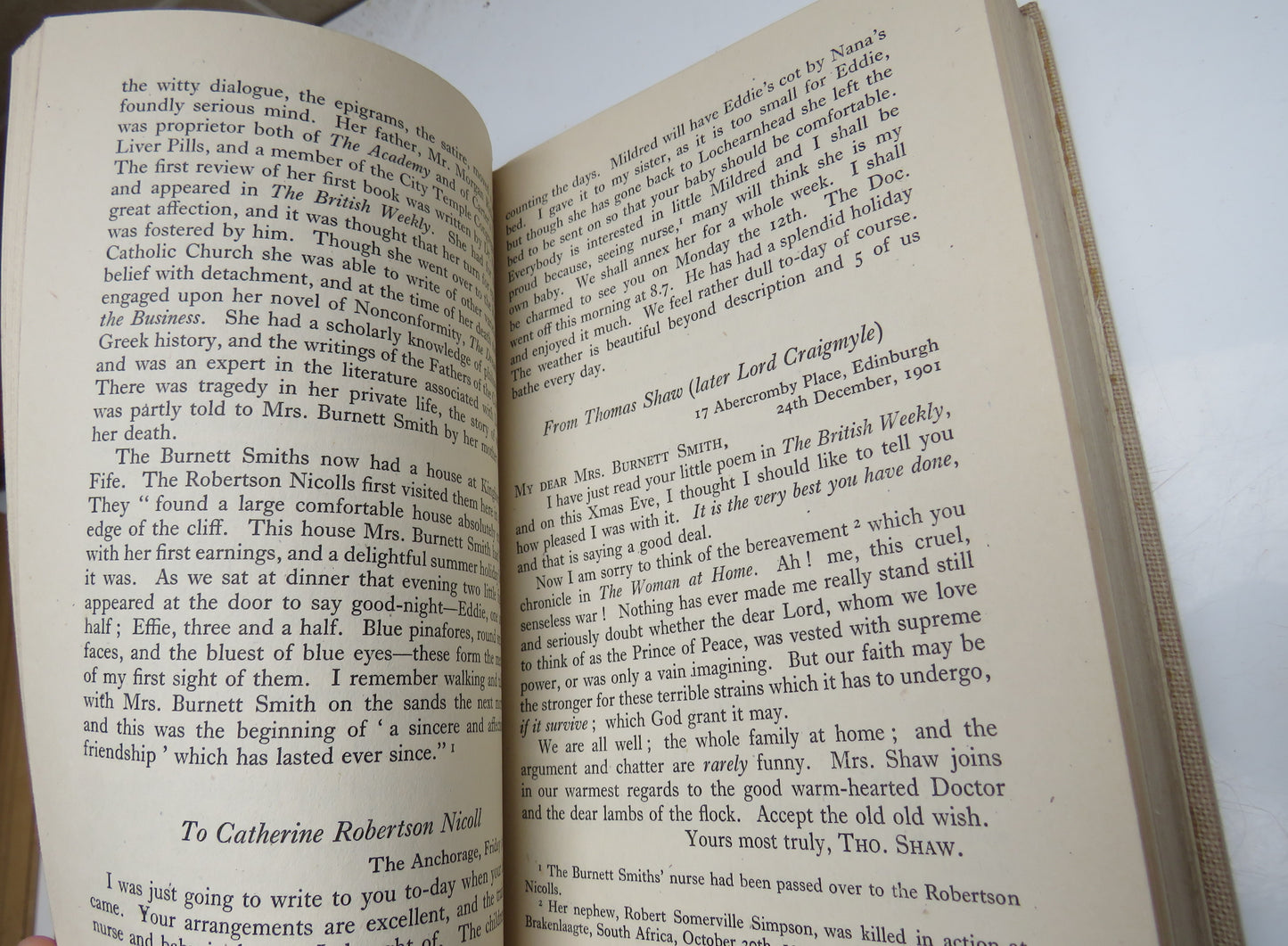 The Letters of Annie S. Swan edited by Mildred Robertson Nicoll, 1945