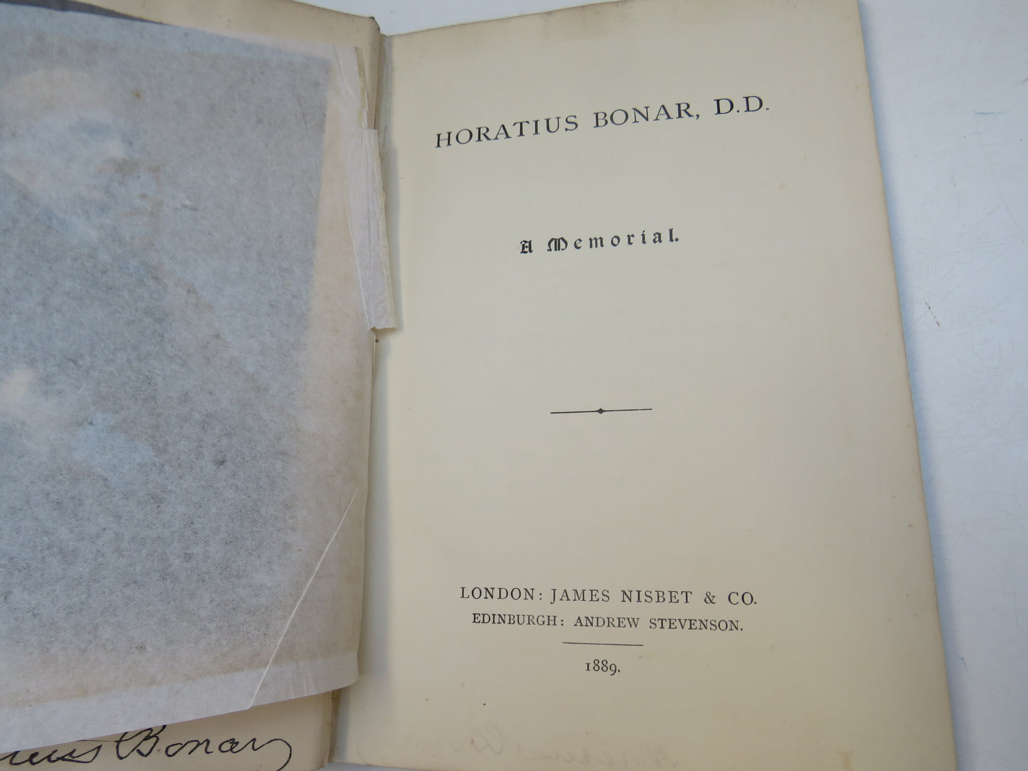 Horatius Bonar, D.D. A Memorial 1889