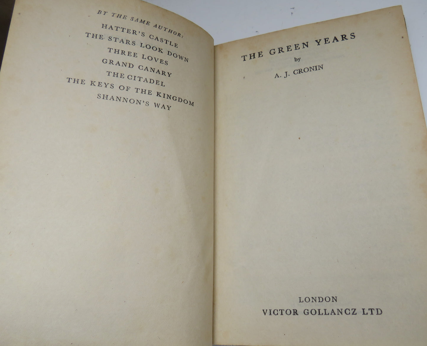The Green Years by A. J. Cronin, 1949