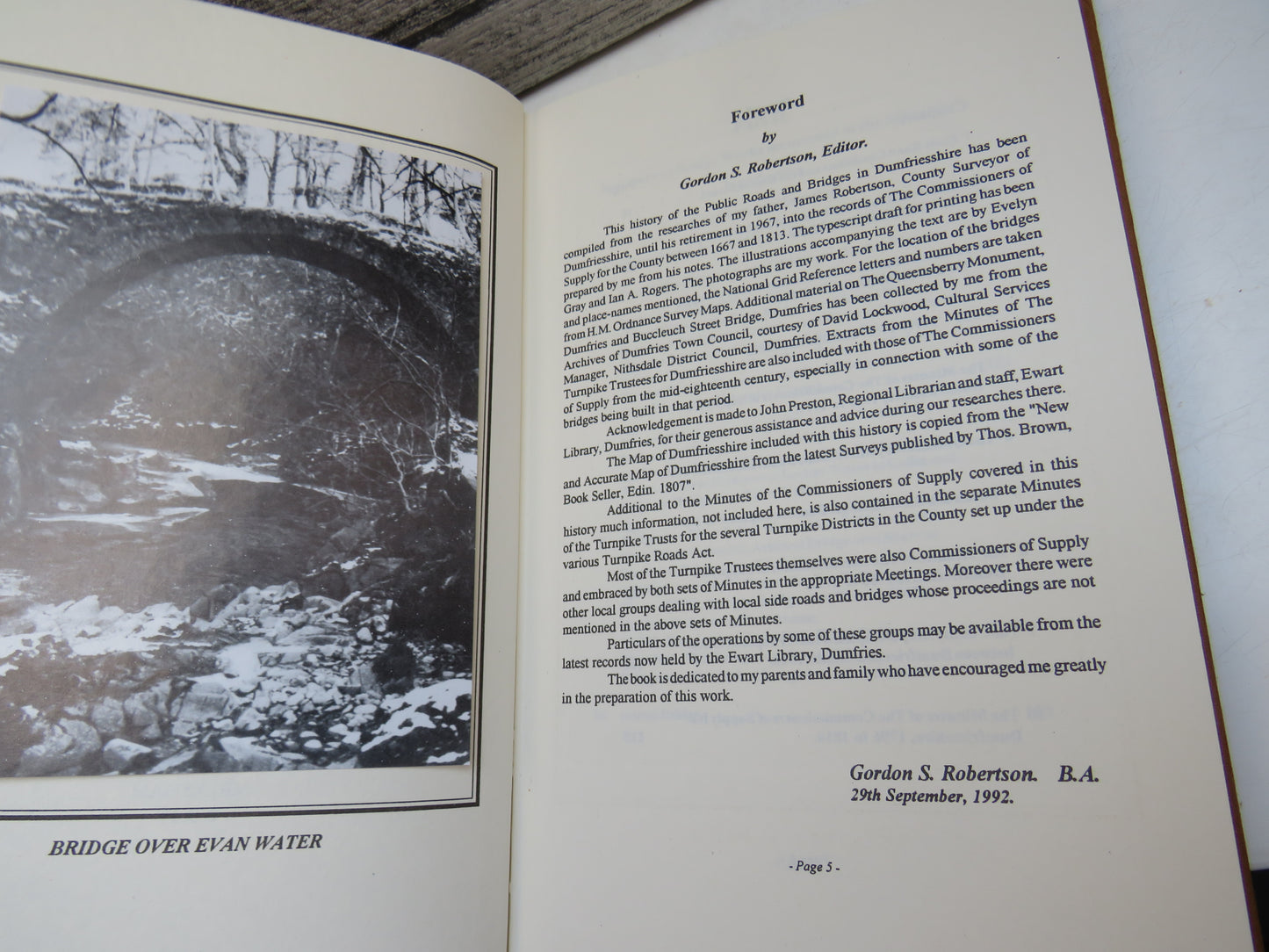 The Public Roads and Bridges and Dumfriesshire 1650-1820 By James Robertson 1993