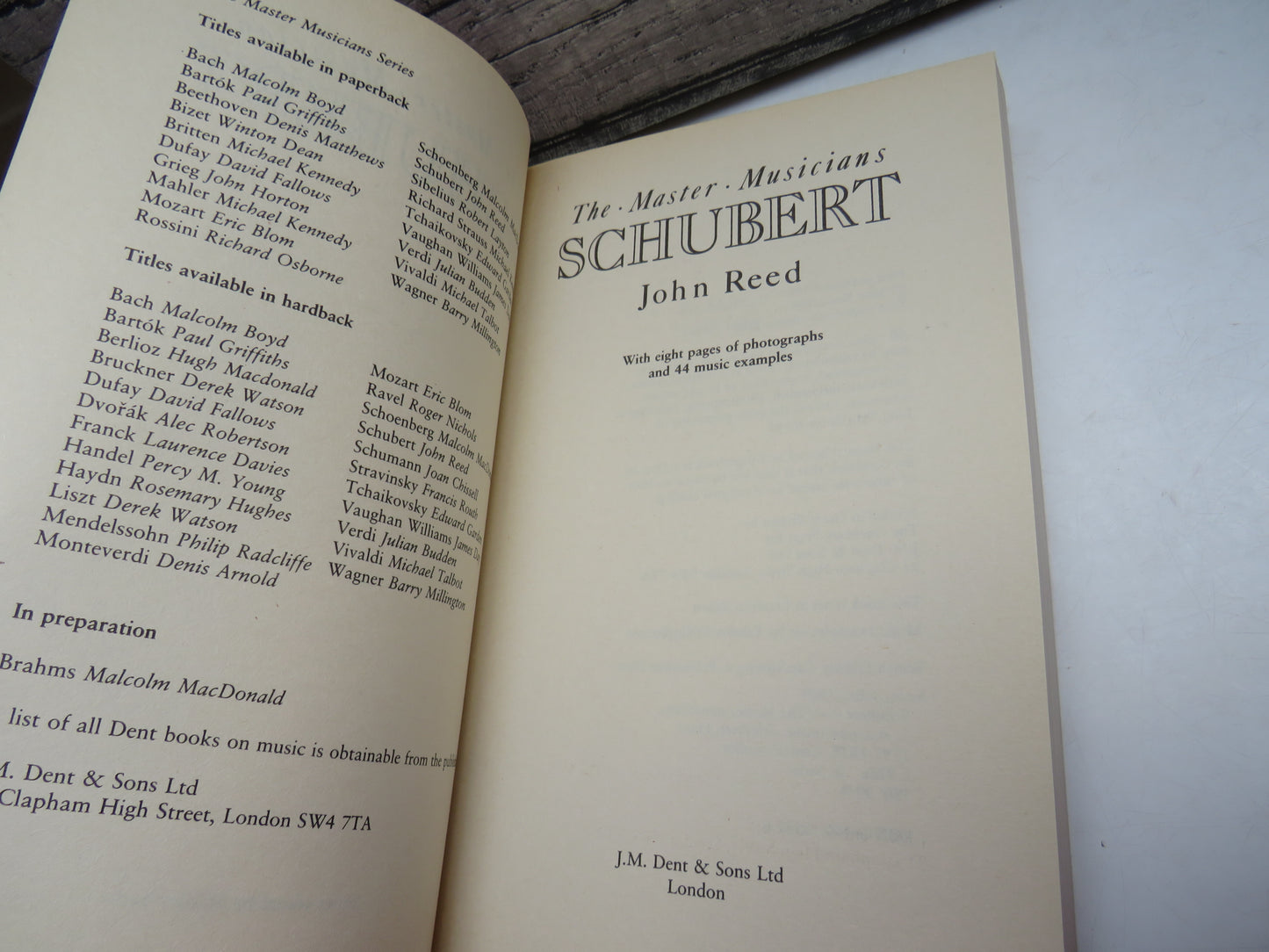 The Master Musicians Schubert By John Reed 1988
