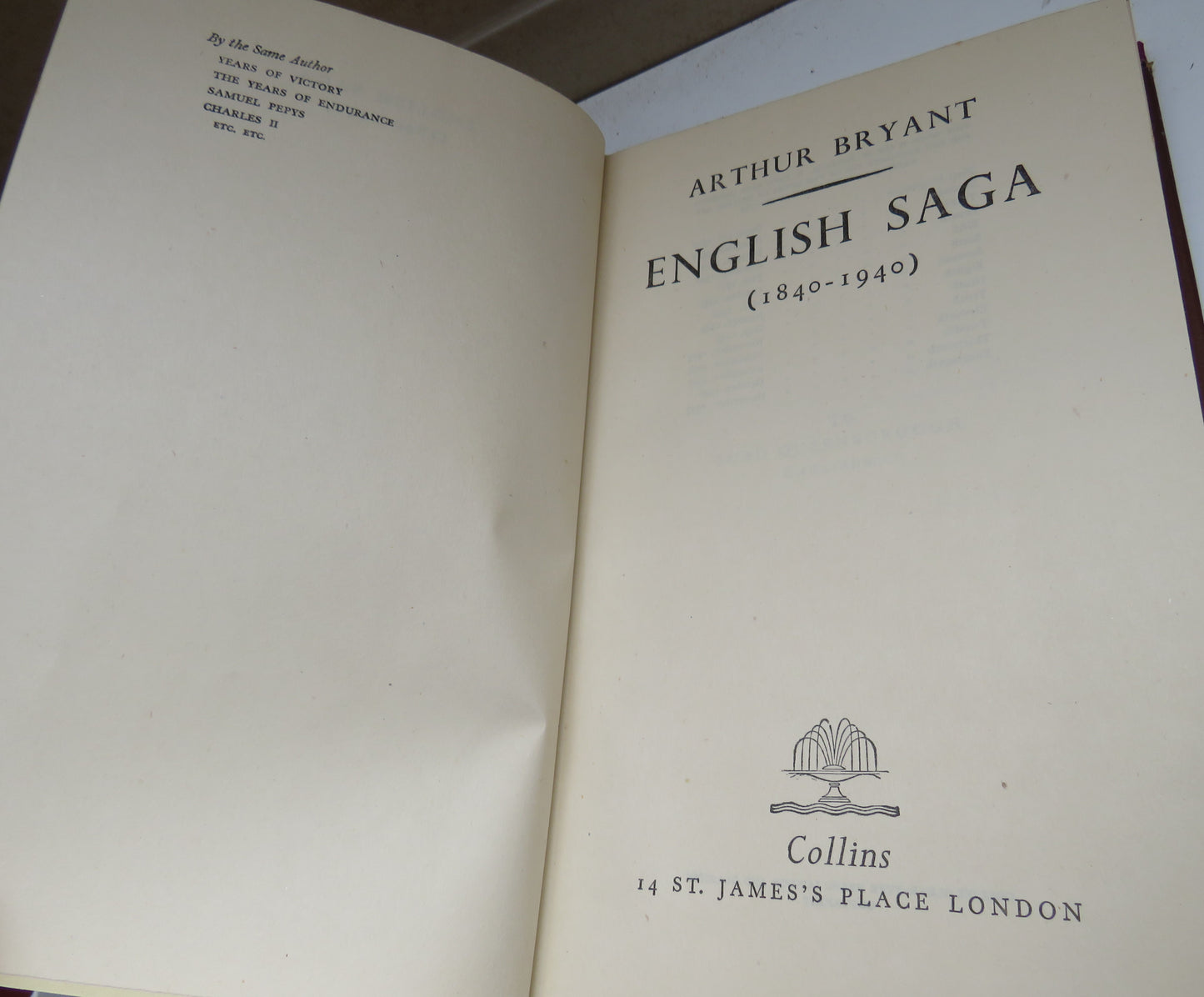 English Saga 1840-1940 by Arthur Bryant, 1947