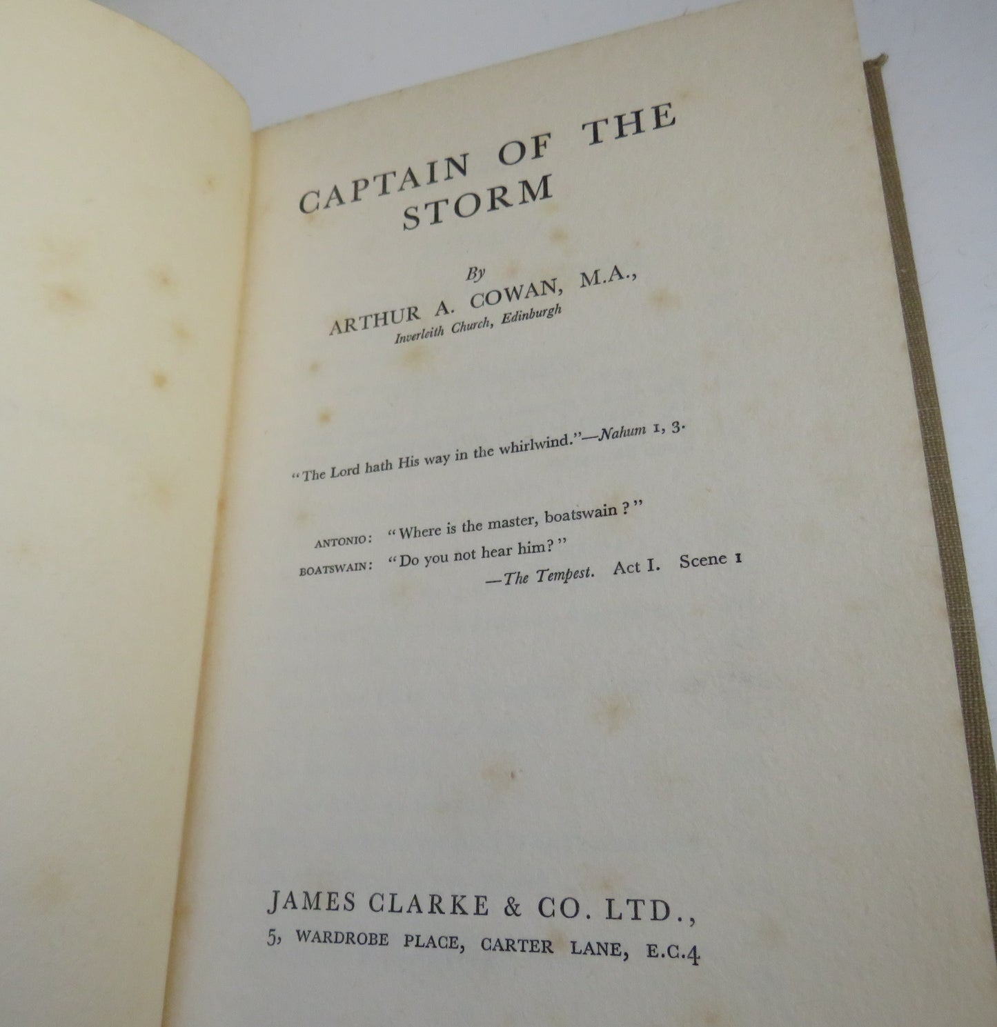 Captain of the Storm by Arthur A. Cowan, 1941