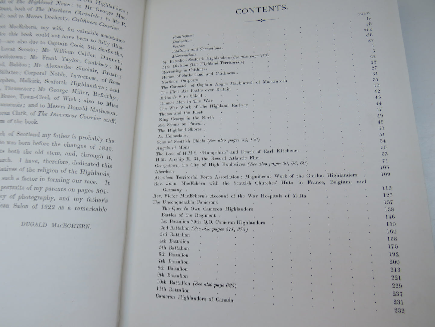 The Sword of the North Highland Memories of the Great War By Dugald MacEchern 1923