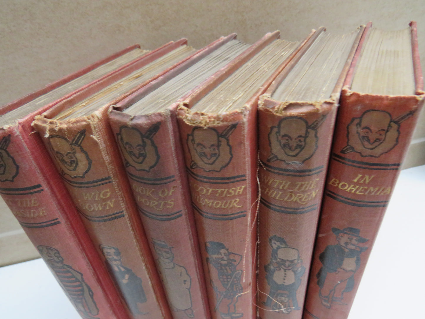 Punch Library Of Humour 6 Volumes Inc Punch At The Seaside, In Wig & Gown, Book of Sports, Scottish Humour, With The Children, In Bohemia