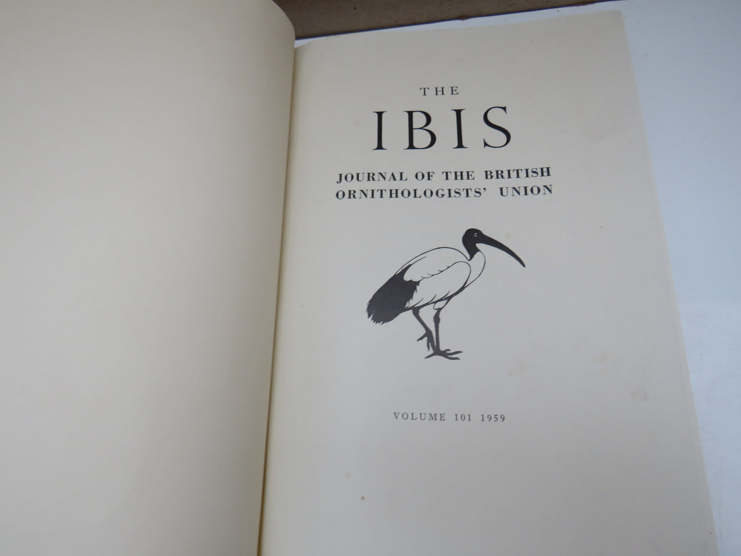 The Ibis Journal of the British Ornithologists Union Volume 101 1959