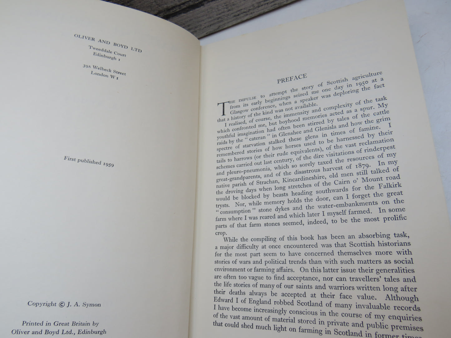 Scottish Farming Past and Present By J.A. Symon 1959
