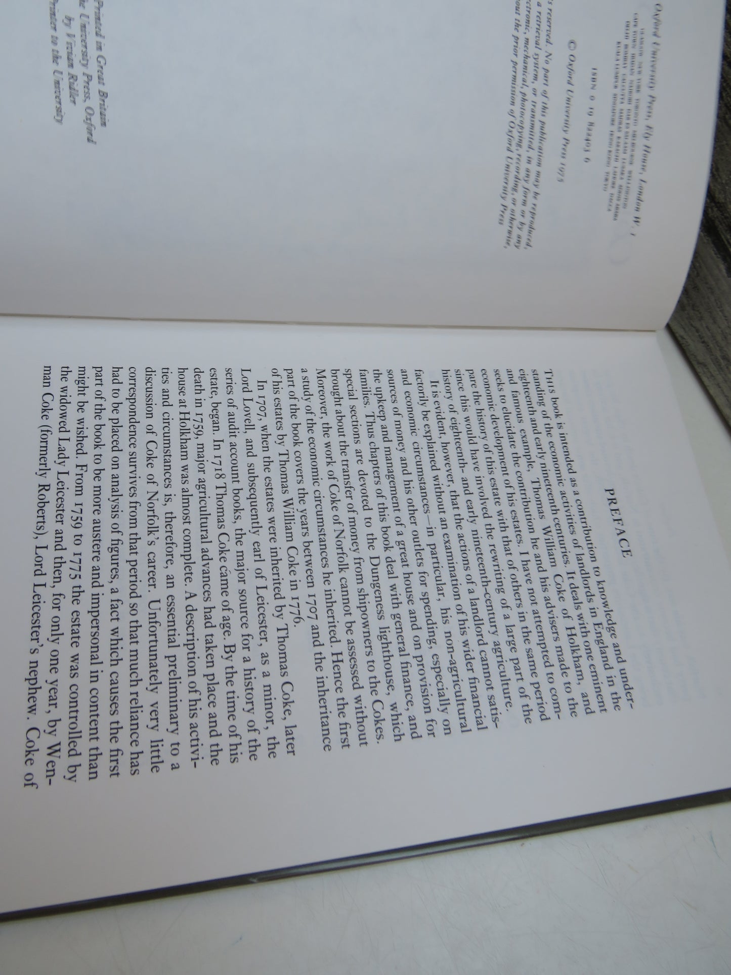 Coke of Norfolk A Financial and Agricultural Study 1707-1842 By R.A.C. Parker 1975