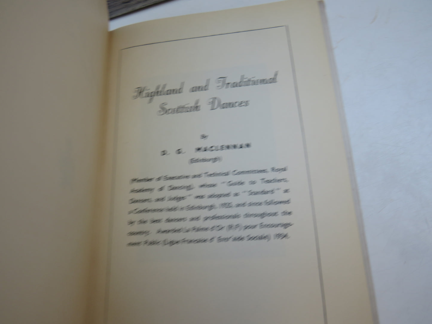 Highland and Traditional Dances By D. G. Maclennan 1950