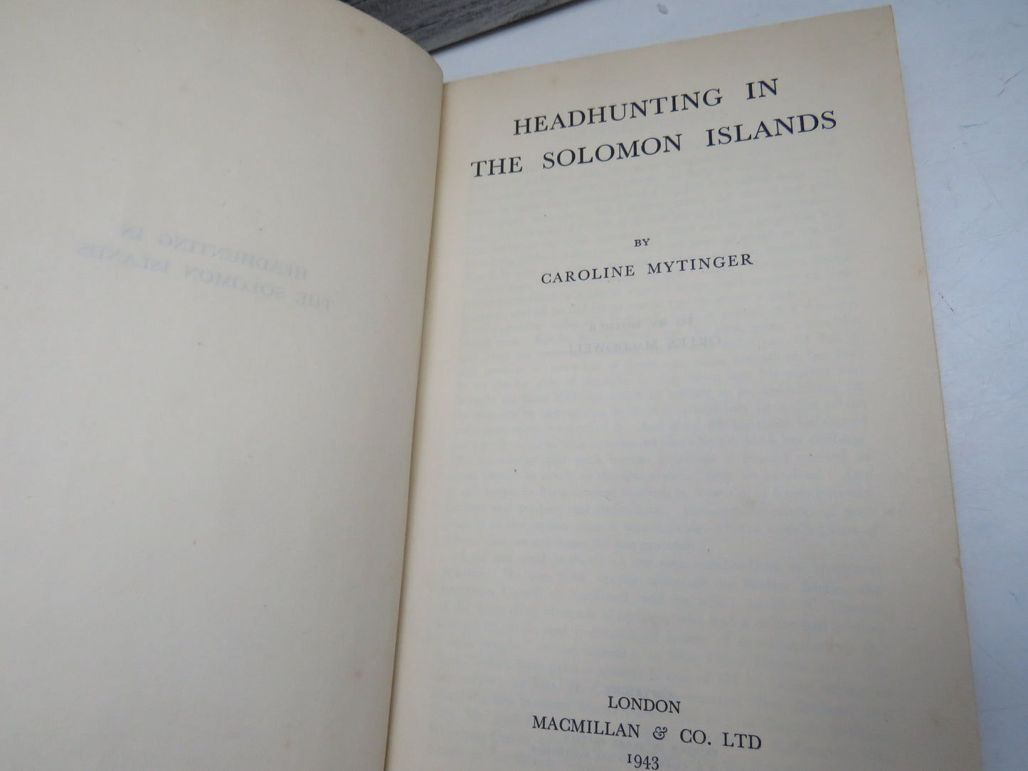 Headhunting In The Solomon Islands by Caroline Mytinger (Vintage Travel Book, 1943)