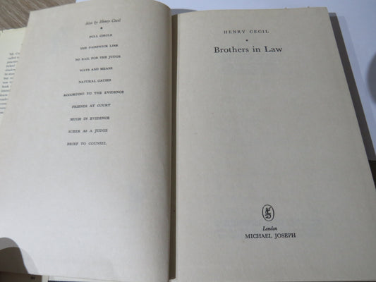 Brothers In Law By Henry Cecil 1958