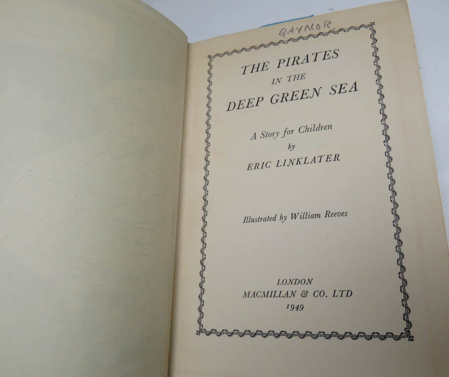 The Pirates In The Green Sea A Story For Children By Eric Linklater 1949