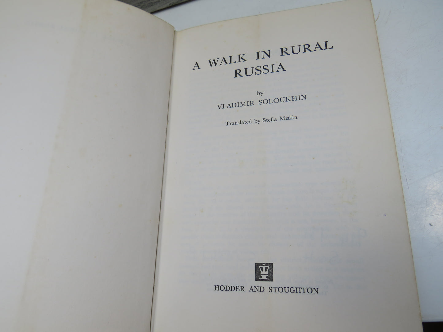 A Walk In Rural Russia by Vladimir Soloukhin (Vintage Travel Book, 1966)