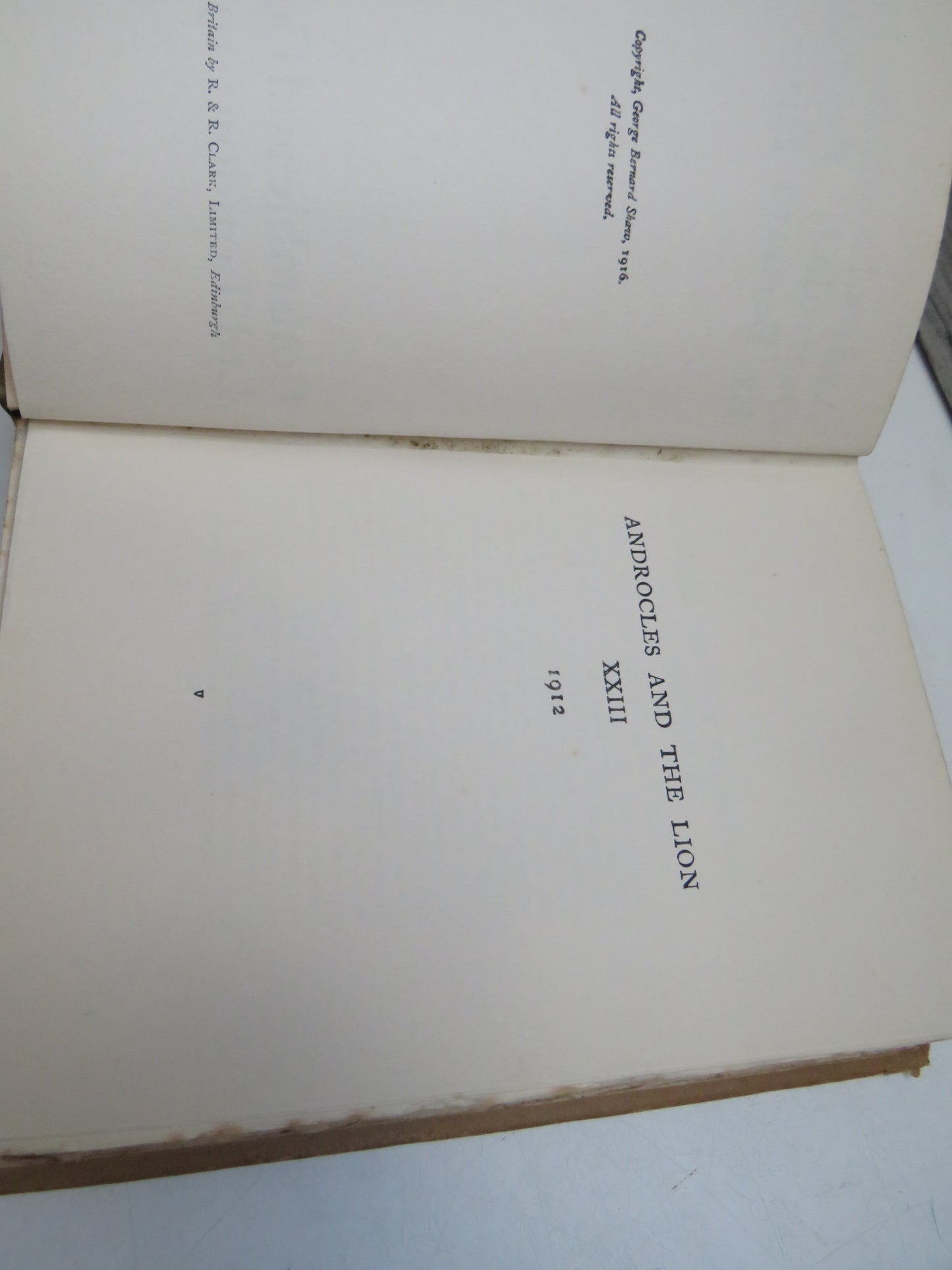 Androcles And The Lion, Overruled & Pygmalion by Bernard Shaw (Classic Drama Book, 1925)
