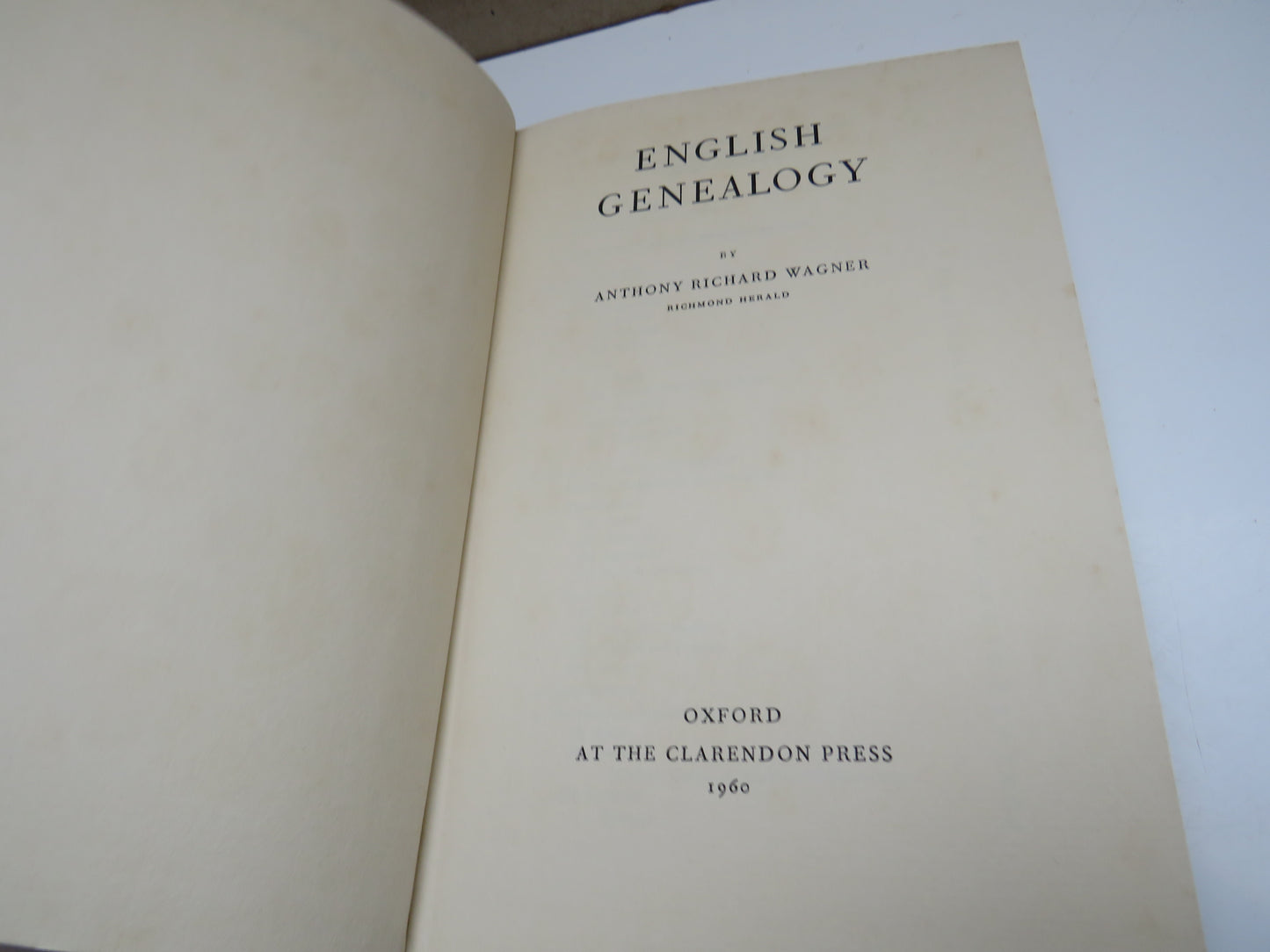 English Genealogy by Anthony Richard Wagner 1960
