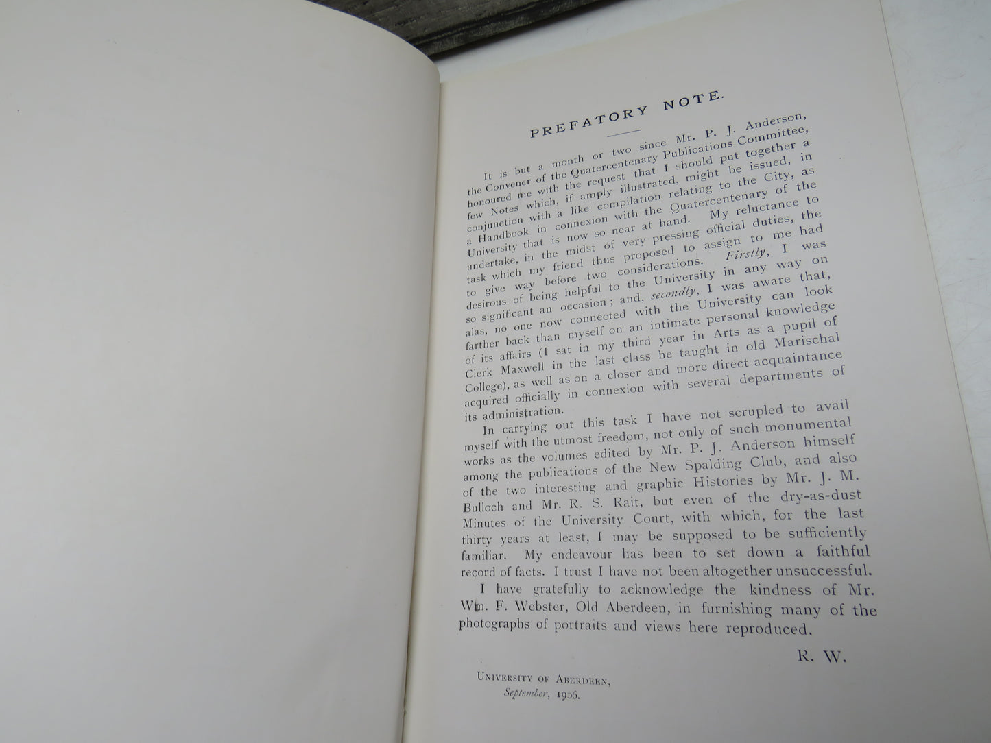 University of Aberdeen, Handbook to City and University, Quartercentenary Celebrations, September 1906, by R. Walkers & A. M. Munro, 1906