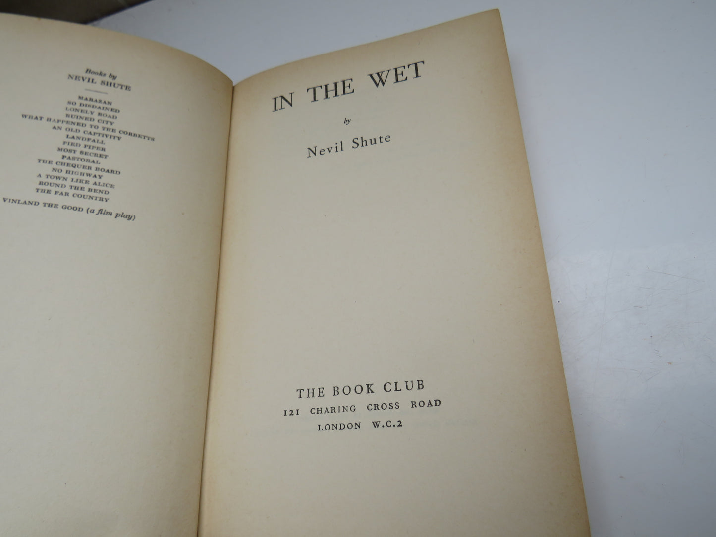 In The Wet By Nevil Shute 1954