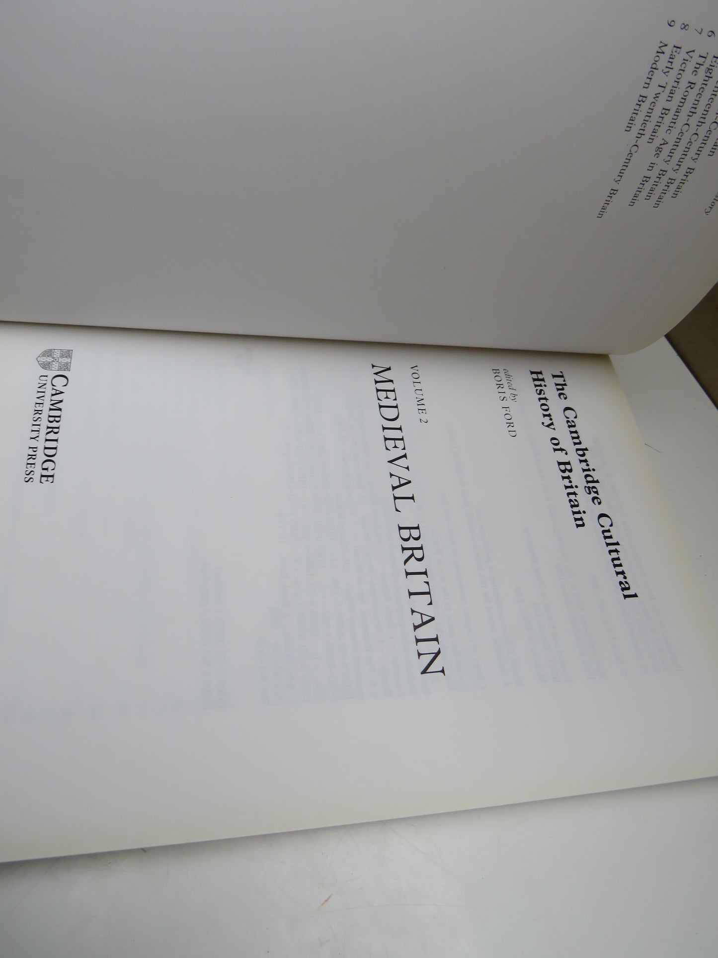 The Cambridge Cultural History of Britain Volume 2 Medieval Britain