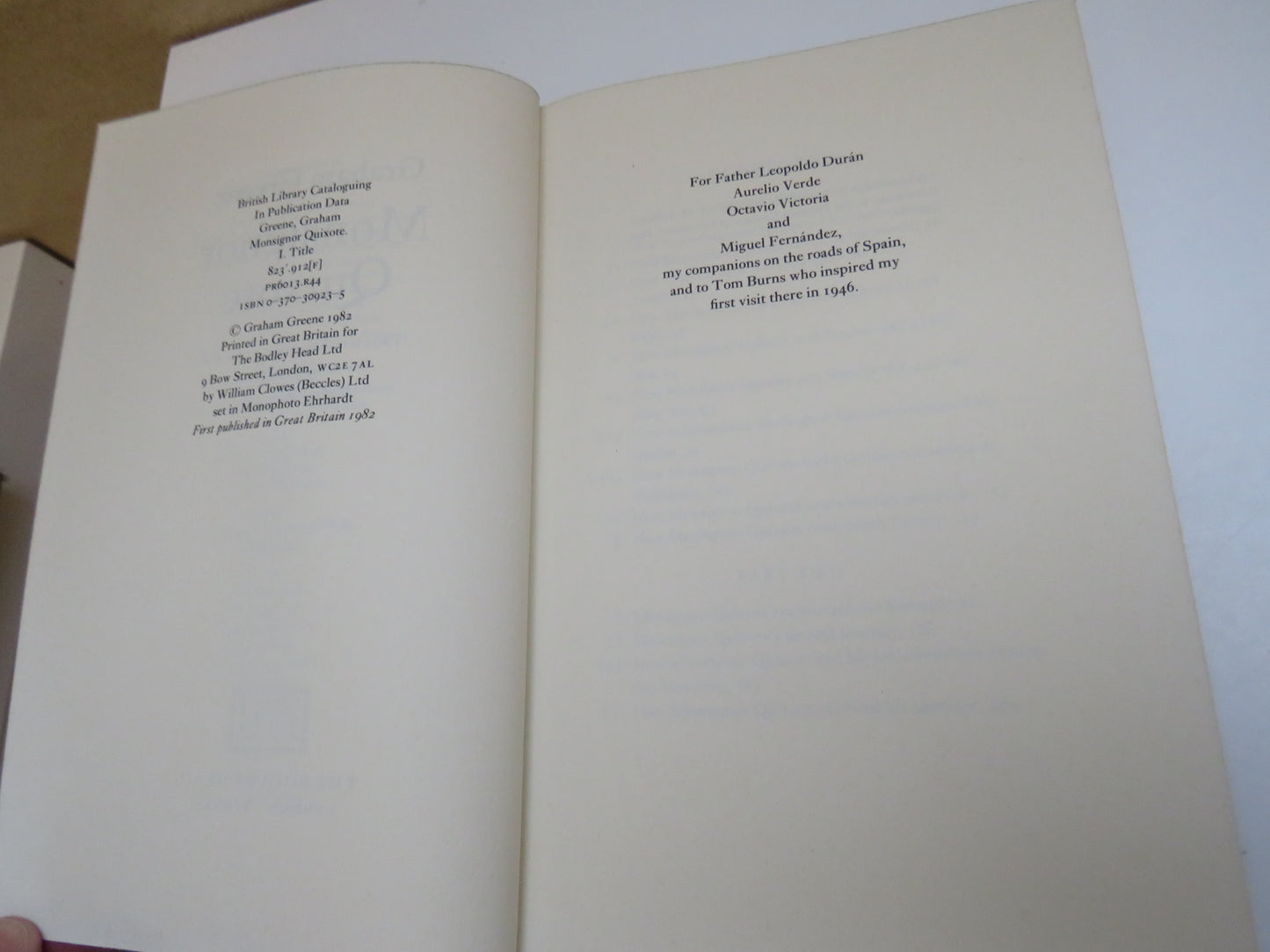 Monsignor Quixote By Graham Greene 1982