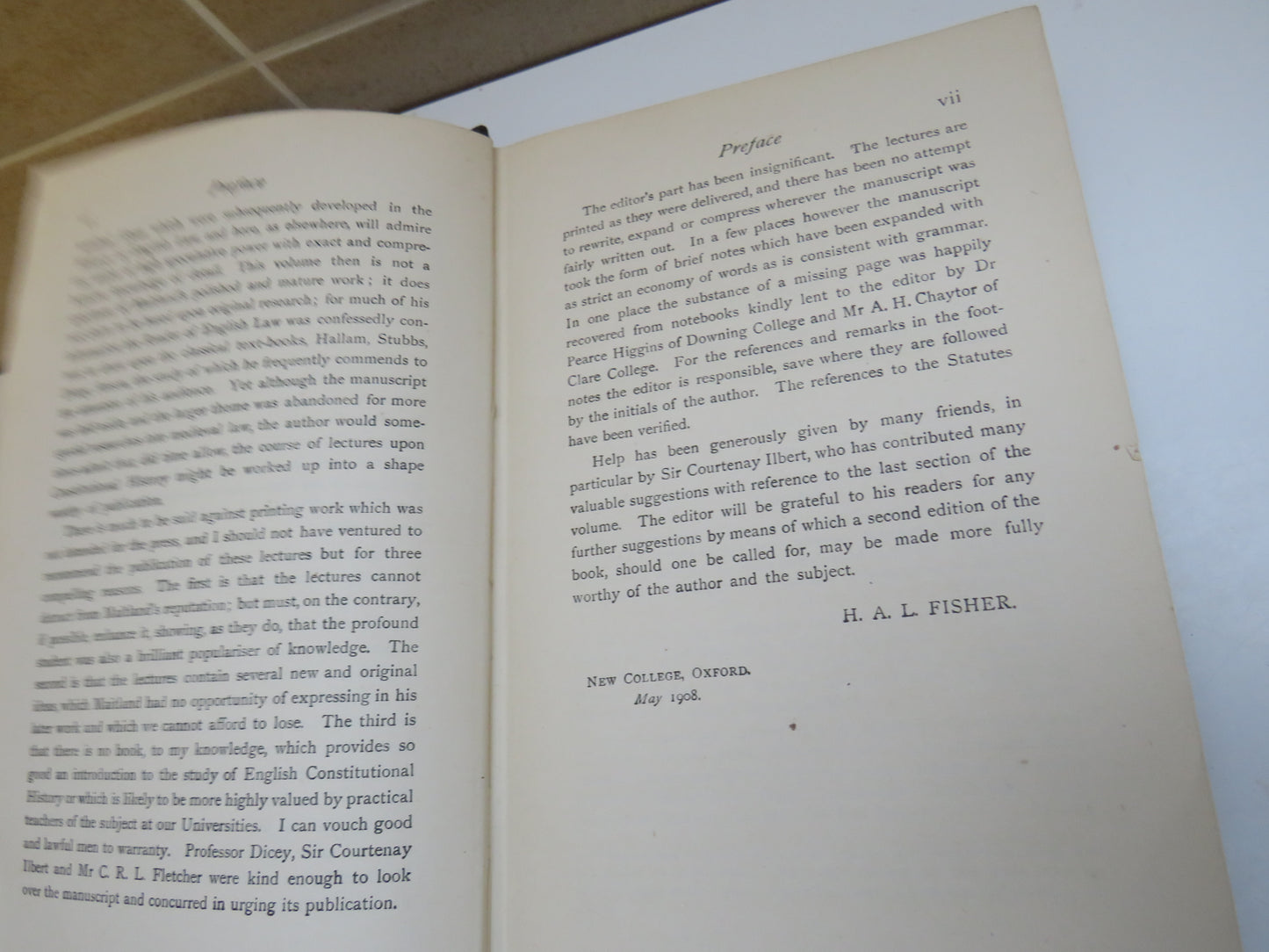 The Constitutional History of England A Course of Lectures Delivered By F.W. Maitland 1919
