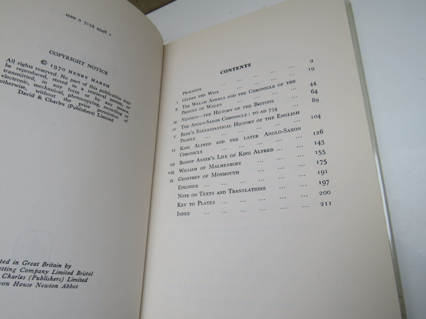 Dark Age Britain Some Sources of History By Henry Marsh 1970