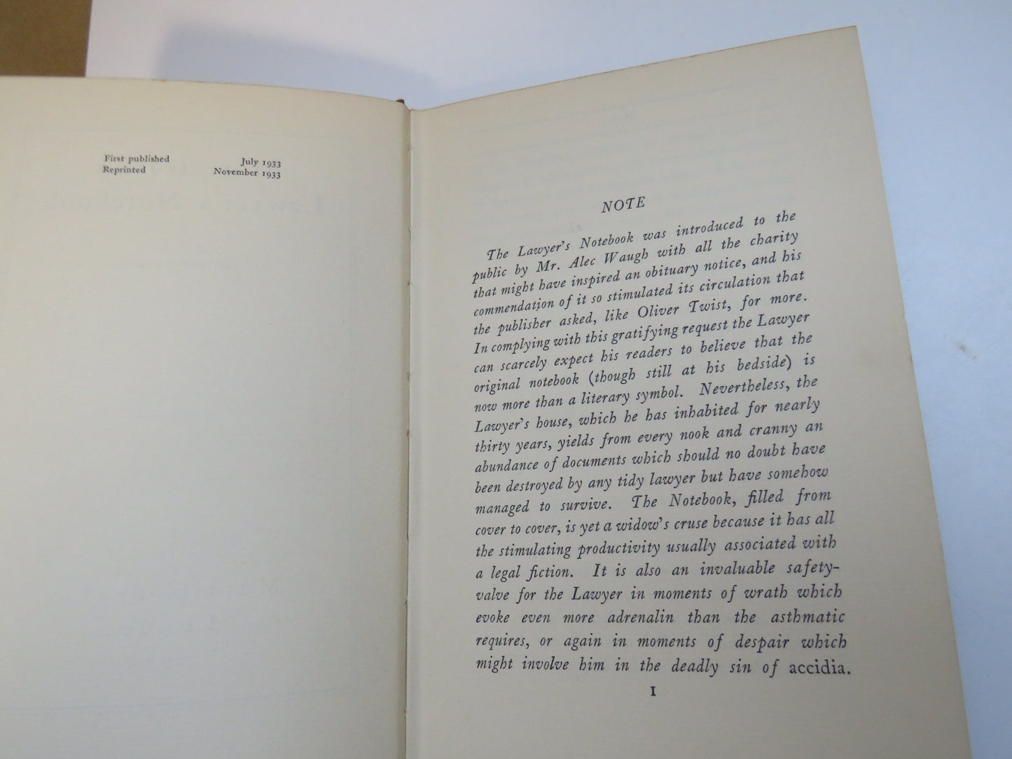 More From A Lawyer's Notebook 1933