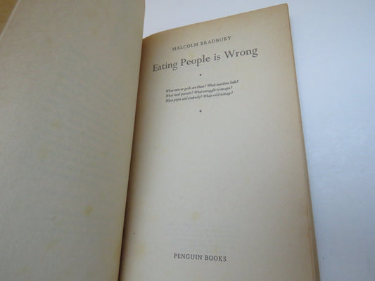 Eating People Is Wrong By Malcolm Bradbury Penguin Books 1963