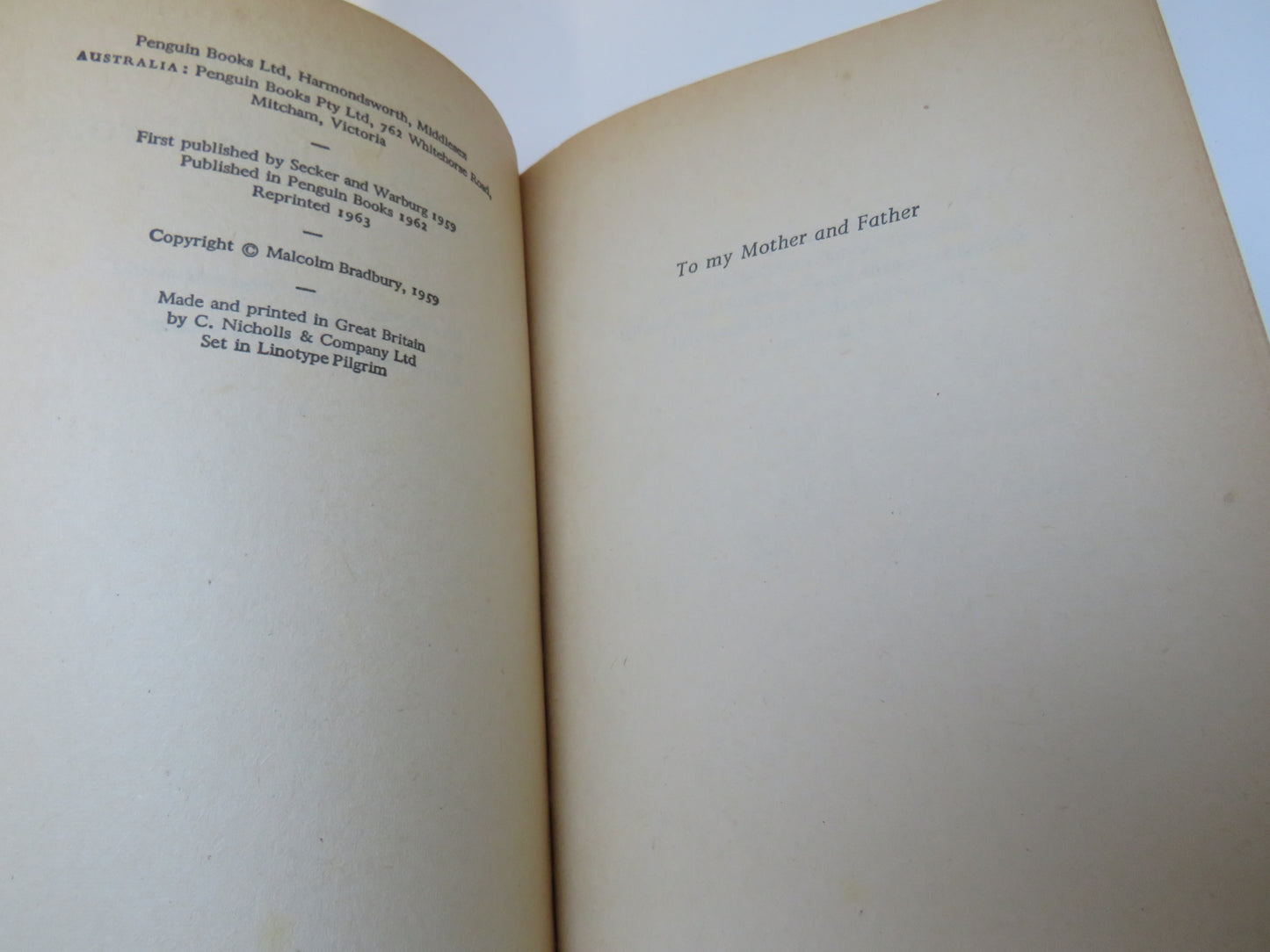 Eating People Is Wrong By Malcolm Bradbury Penguin Books 1963