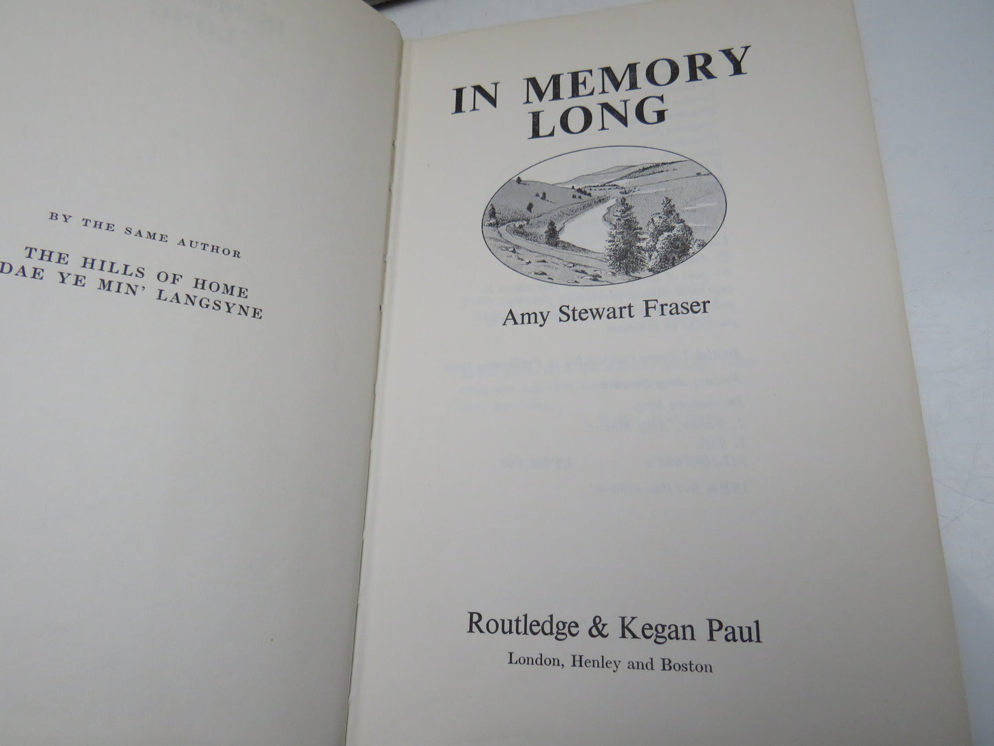 In Memory Long by Amy Stewart Fraser, 1977