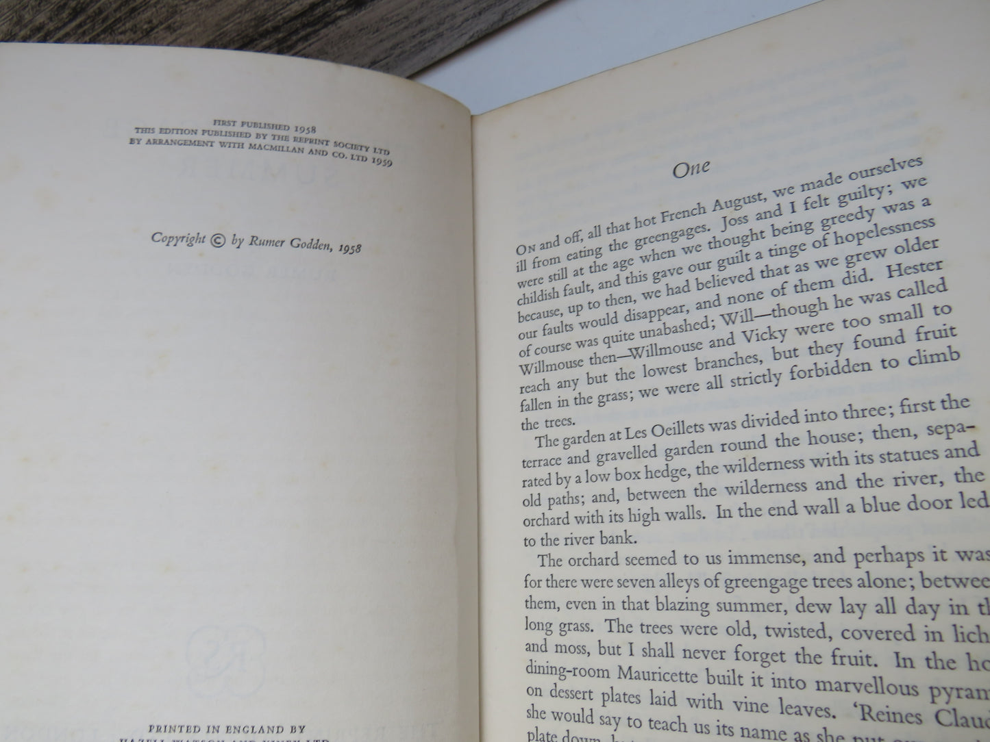 The Greengage Summer By Rumer Godden 1958