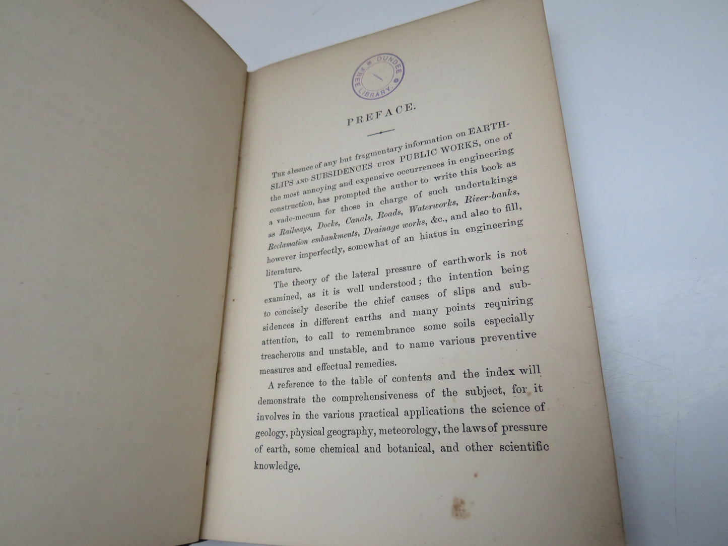 Earthwork Slips and Subsidences Upon Public Works by John Newman 1890