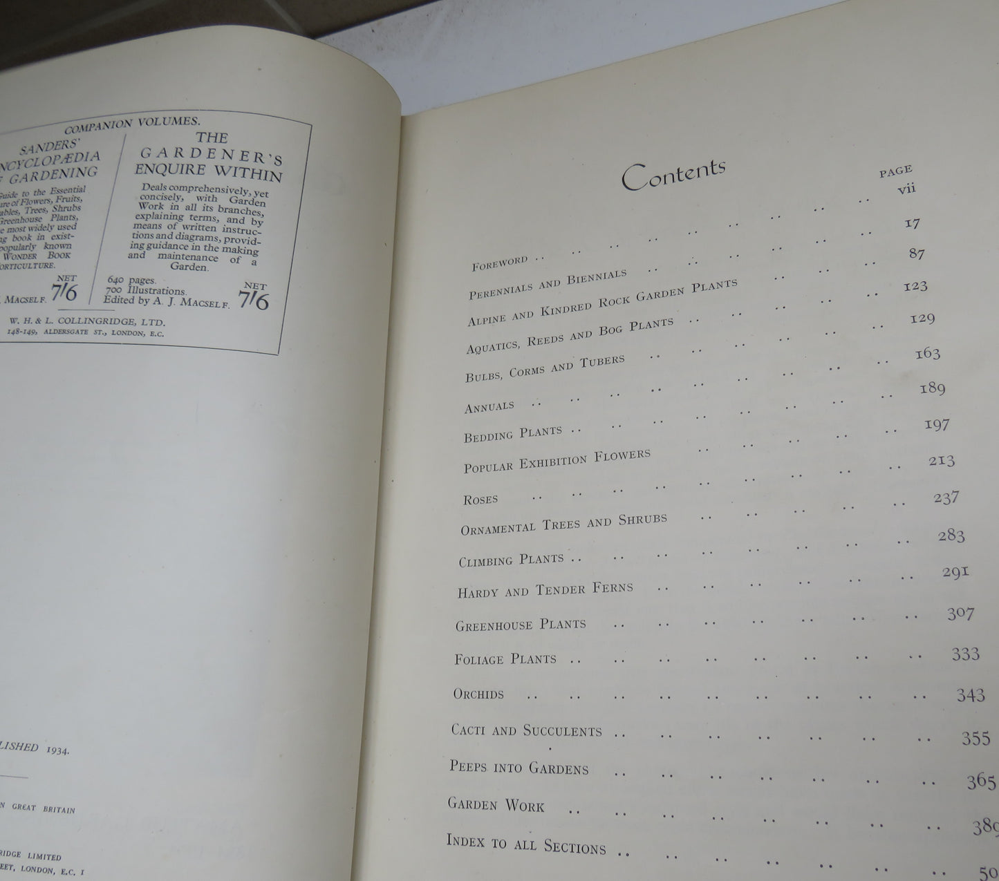 The Gardener's Treasury A Pictorial Guide To Plants, Trees and Shrubs Edited by A.J.Macself