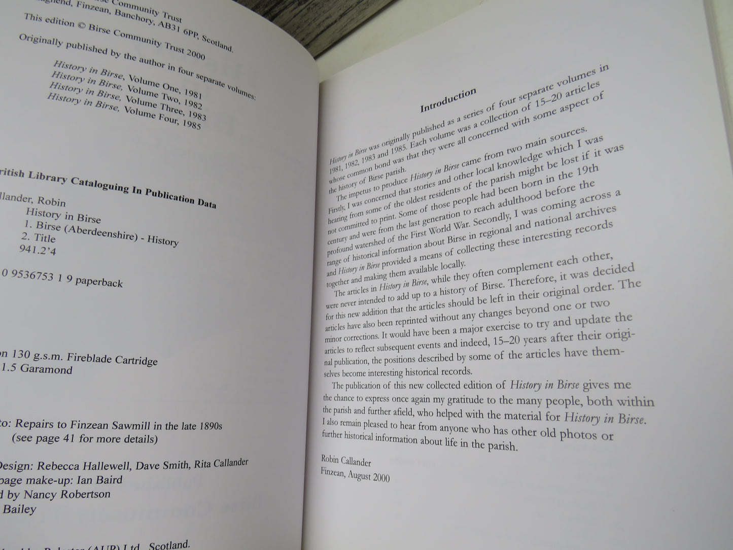History In Birse Volumes 1-4 By Robin Callander 2000