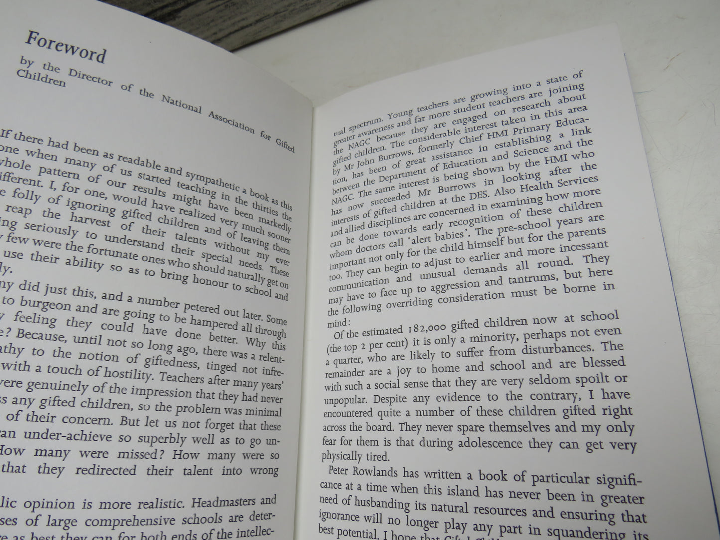 Gifted Children and Their Problems By Peter Rowlands 1974