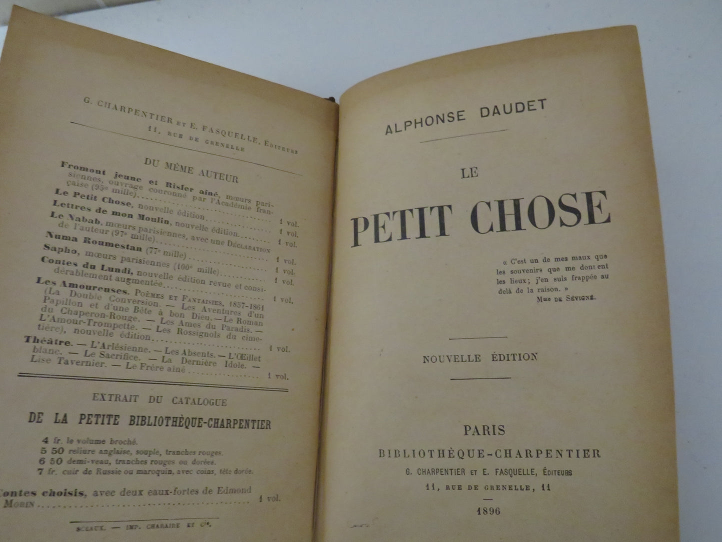 Le Petit Chose By Alphonse Daudet Nouvelle Edition 1896