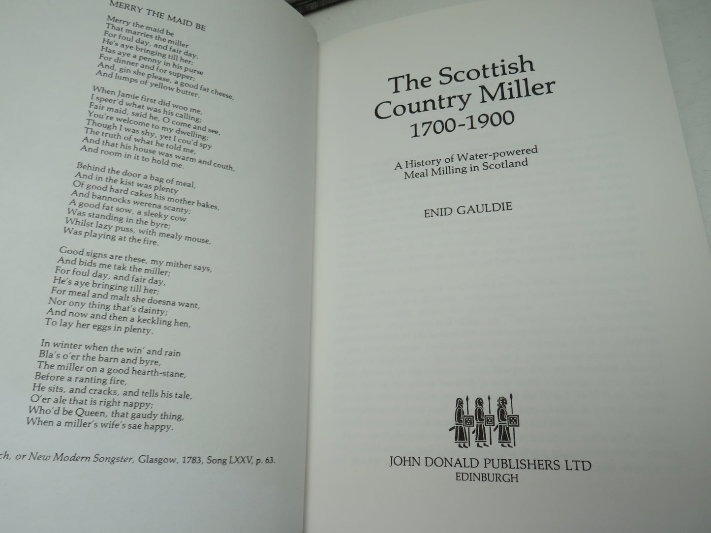The Scottish Country Miller 1700-1900 A History Of Water-Powered Meal Milling In Scotland By Enid Gauldie 1981