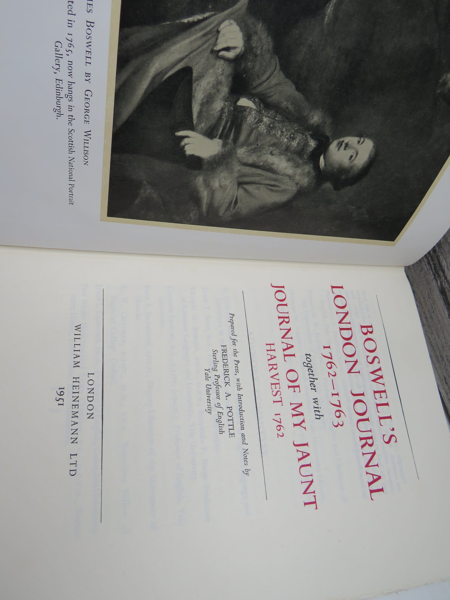 Boswell's London Journal 1762-1763 together with Journal Of My Jaunt, Harvest 1762 (Historical Journal Book, 1951)