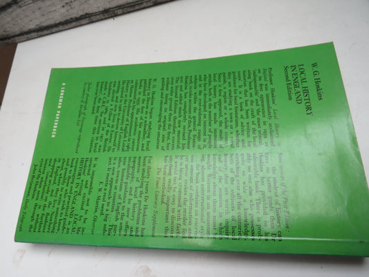 Local History In England By W. G. Hoskins 1972