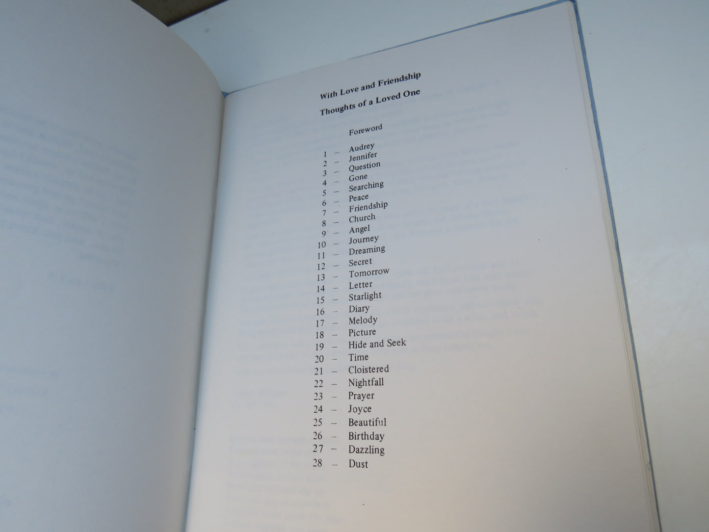 With Love and Friendship, Thoughts of A Loved One, An Anthology Patrick Williams 1982/83