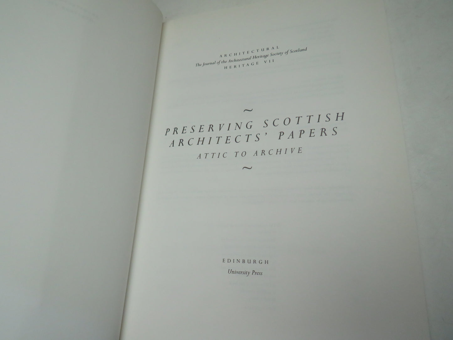 Preserving Scottish Architects' Papers Attic To Archive 1996