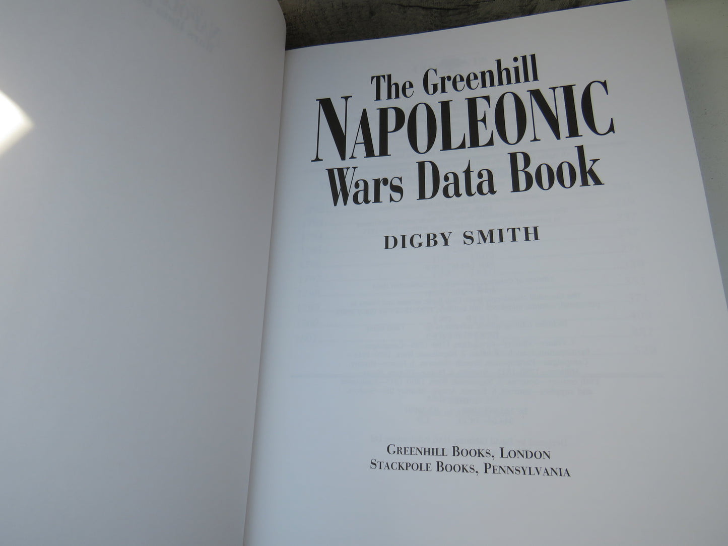 The Greenhill Napoleonic Wars Data Book By Digby Smith 1998