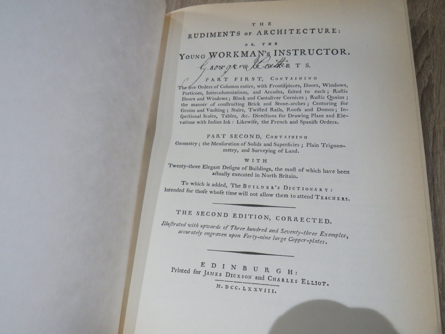 The Rudiments of Architecture: Or, The Young Workman's Instructor 1992 Edition