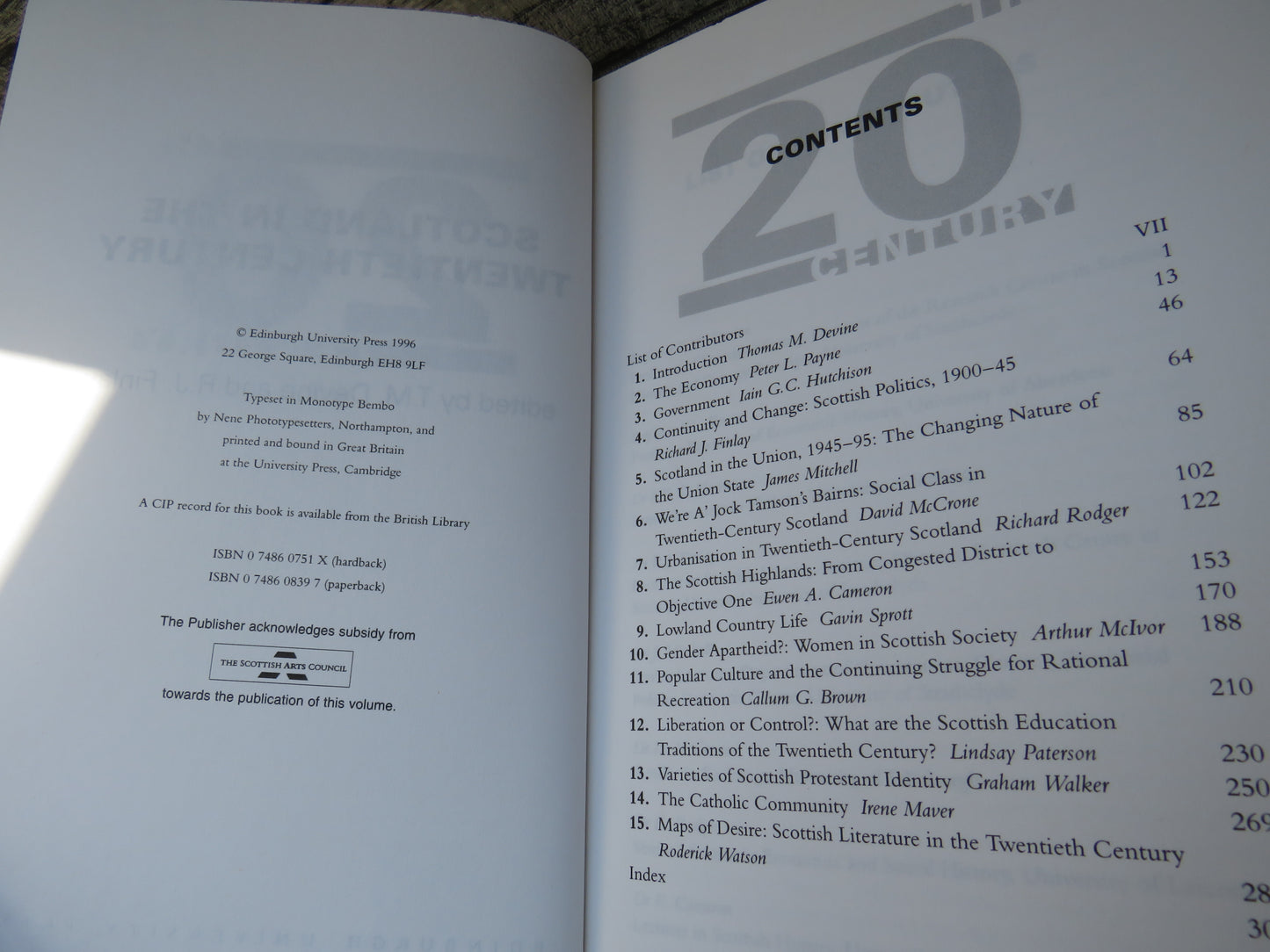 Scotland In The Twentieth Century Edited By T.M. Devine and R.J. Finlay 1996