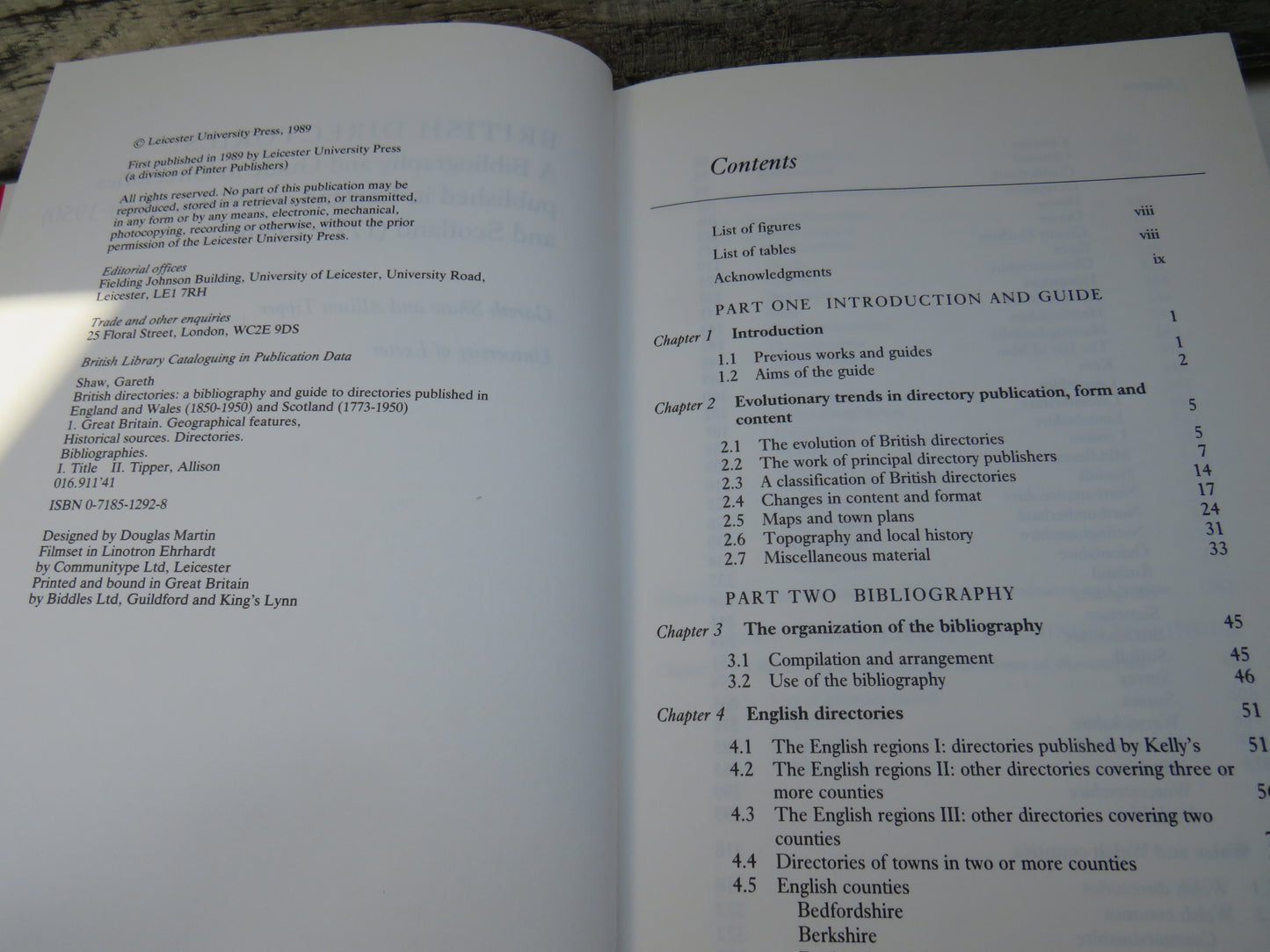 British Directories: A Bibliography and Guide To Directories Published In England and Wales (1850-1950) and Scotland (1773-1950) By Gareth Shaw and Allison Tipper 1988