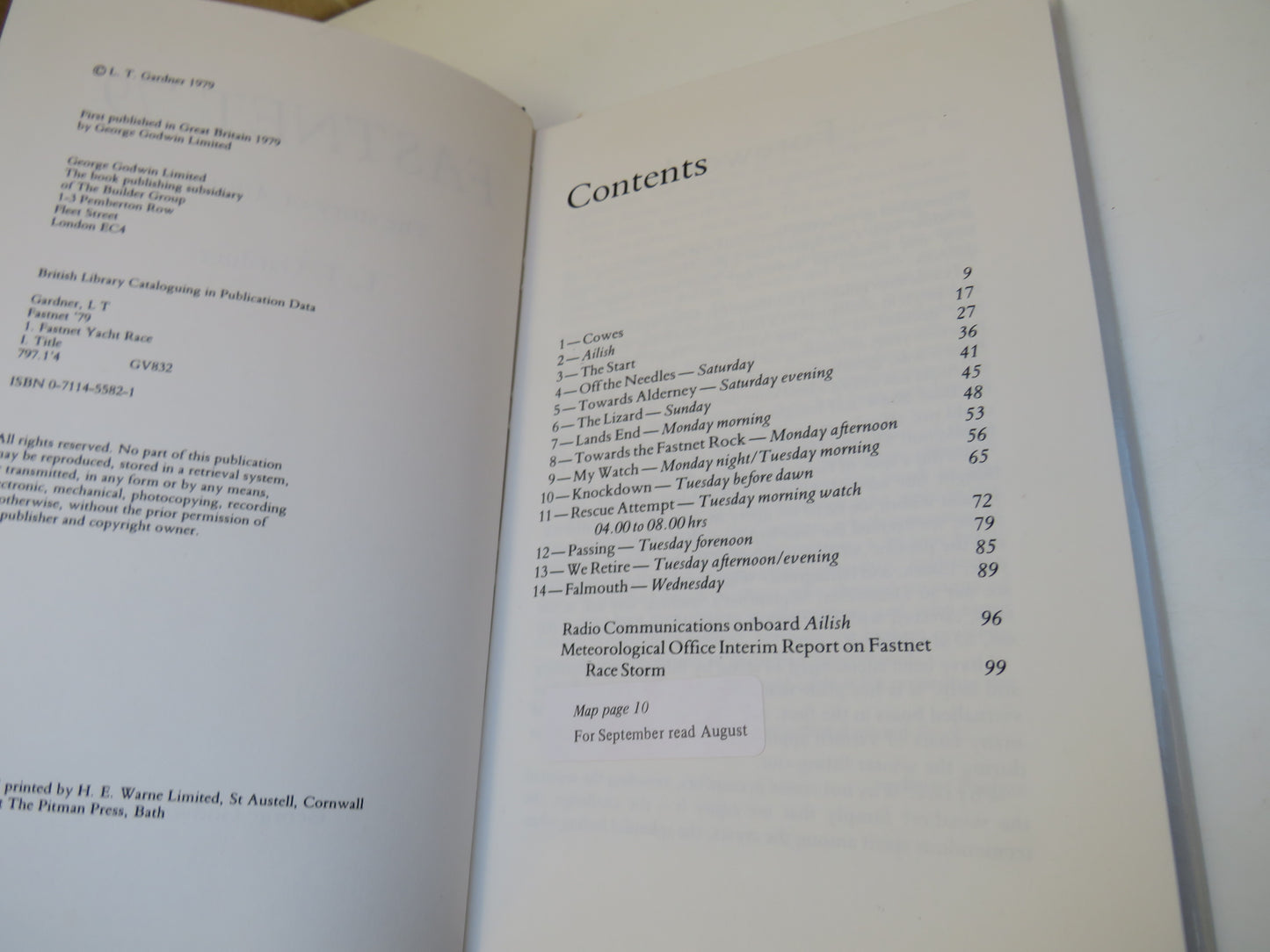 Fastnet '79 The Story of Ailish III By L.T. Gardner 1979