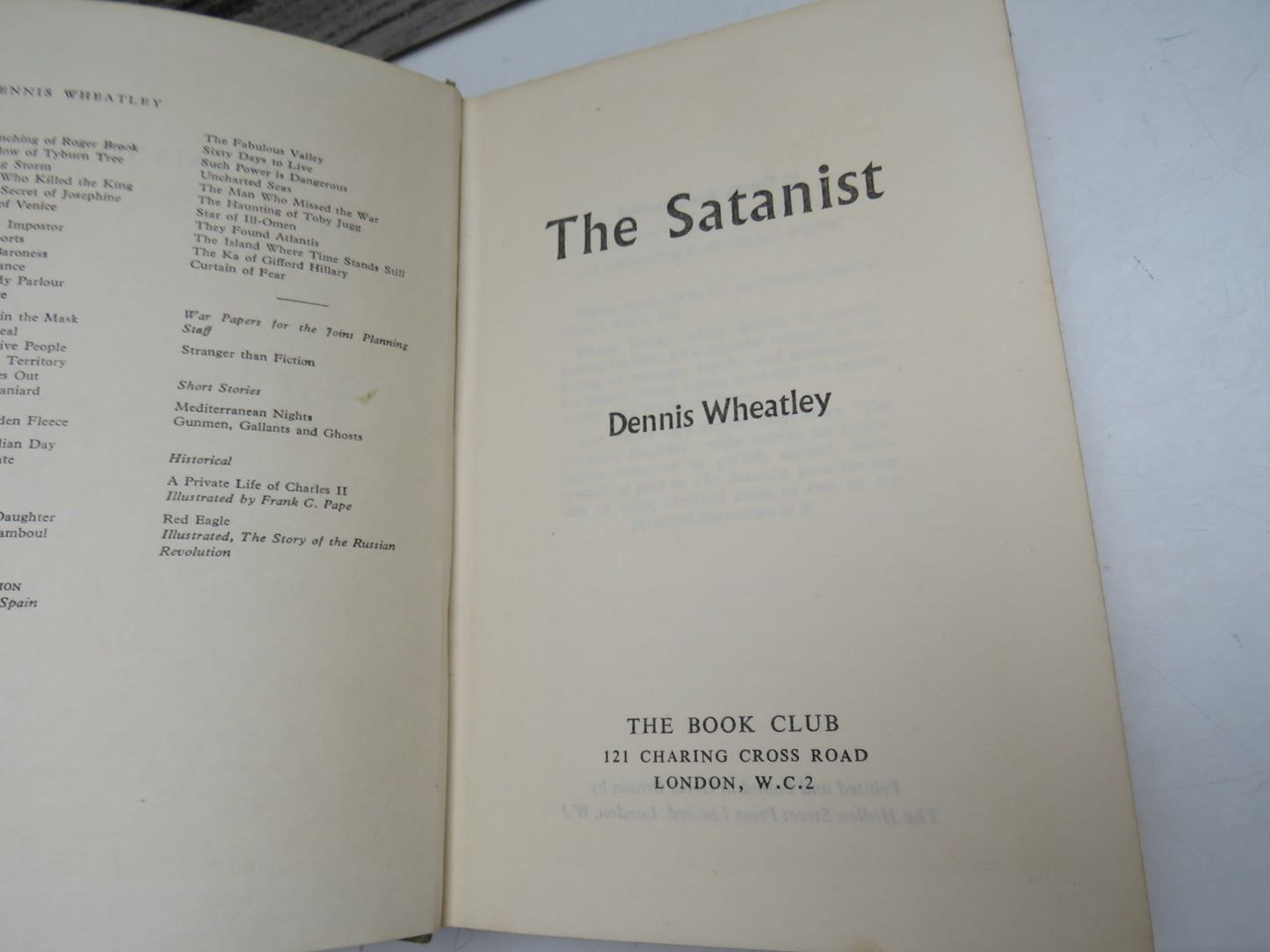 The Satanist by Dennis Wheatley (Thriller Book, 1960)
